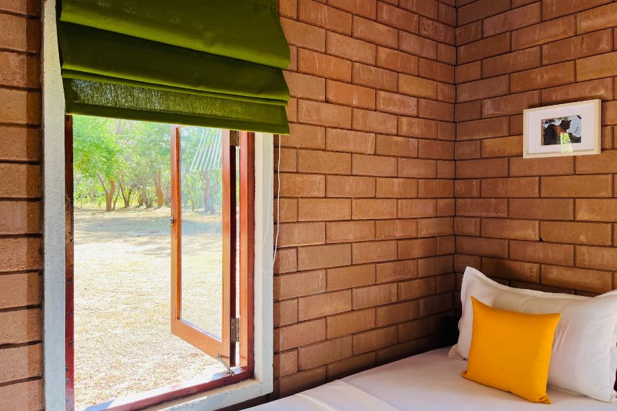 Spacious airy room Leopard Forest Cottage at Funky leopard safari lodge Yala national Park 