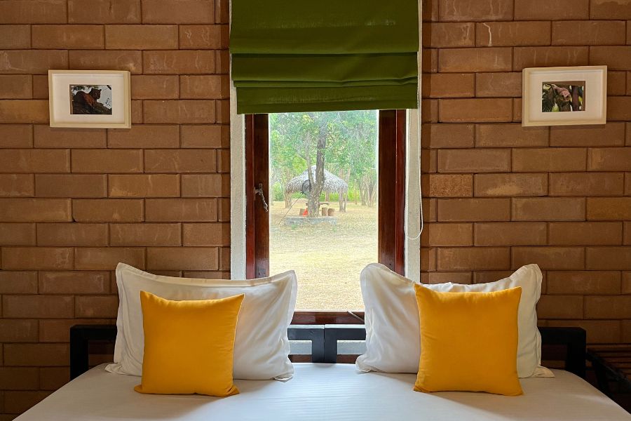 Spacious airy room Leopard Forest Cottage at Funky leopard safari lodge Yala national Park 