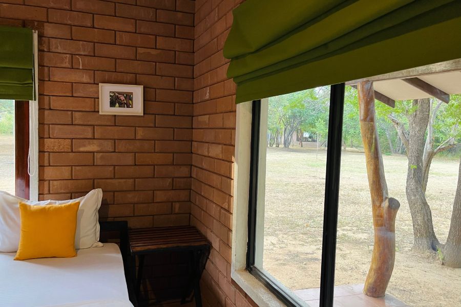 Spacious airy room Leopard Forest Cottage at Funky leopard safari lodge Yala national Park 