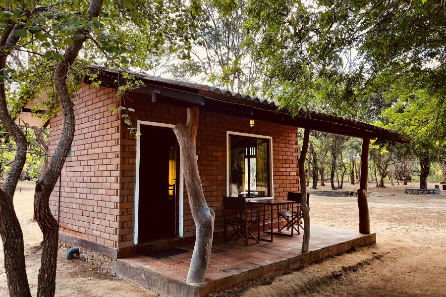 Spacious airy room Leopard Forest Cottage at Funky leopard safari lodge Yala national Park 