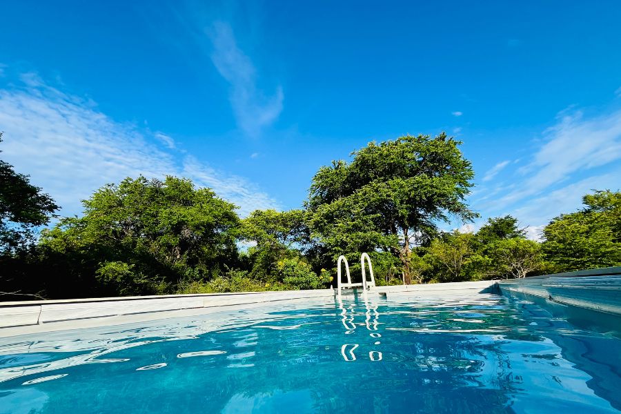 Pool view at Yala national park in Sri Lanka 