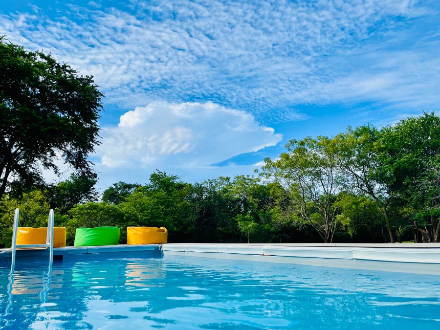 Pool view at Fuunky leopard safari lodge Yala national park in Sri lanka