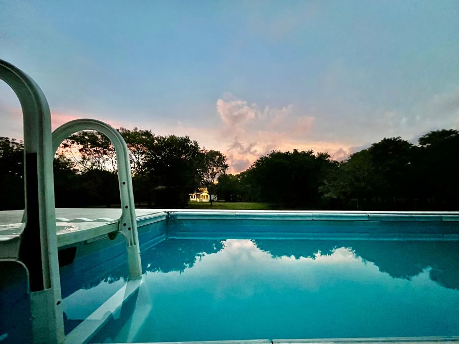 Pool view at Funky leopard safari lodge Yala national park in Sri Lanka 