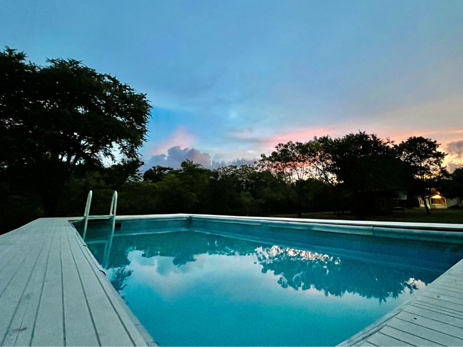 Pool view at Funky leopard safari lodge Yala national park Sri Lanka 